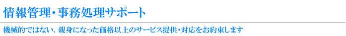 情報処理・事務処理サポート